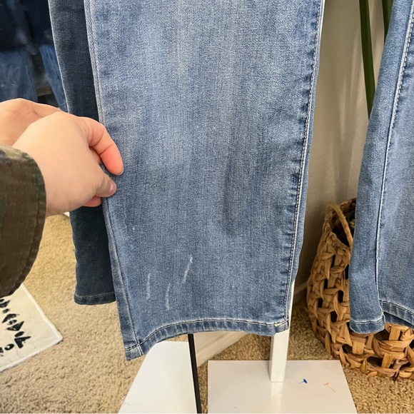 ✨ Free People Light Wash Relaxed Distressed Straight Leg Denim Jeans Sz W30 - Picture 7 of 10